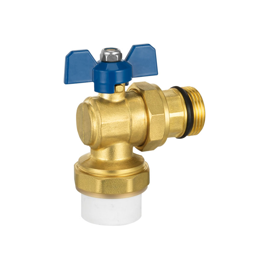 Valve à billes d'angle à l'angle de montage à chaud en laiton