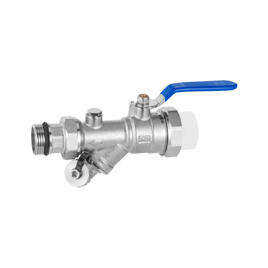 Valve de billes de vidage filtrat à chaud en laiton