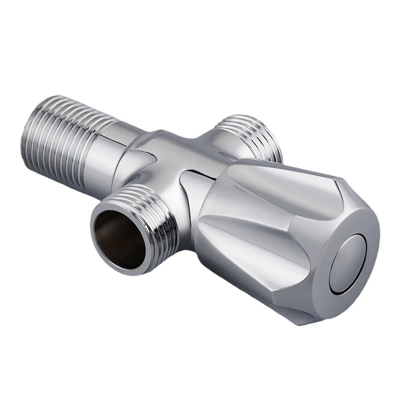 Valve d'angle de salle de bain en laiton à double commande