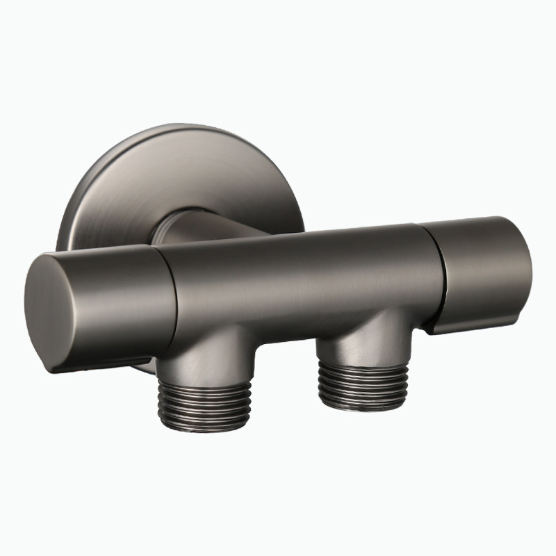 Valve d'angle d'arrêt de douche en laiton à double contrôle à double contrôle
