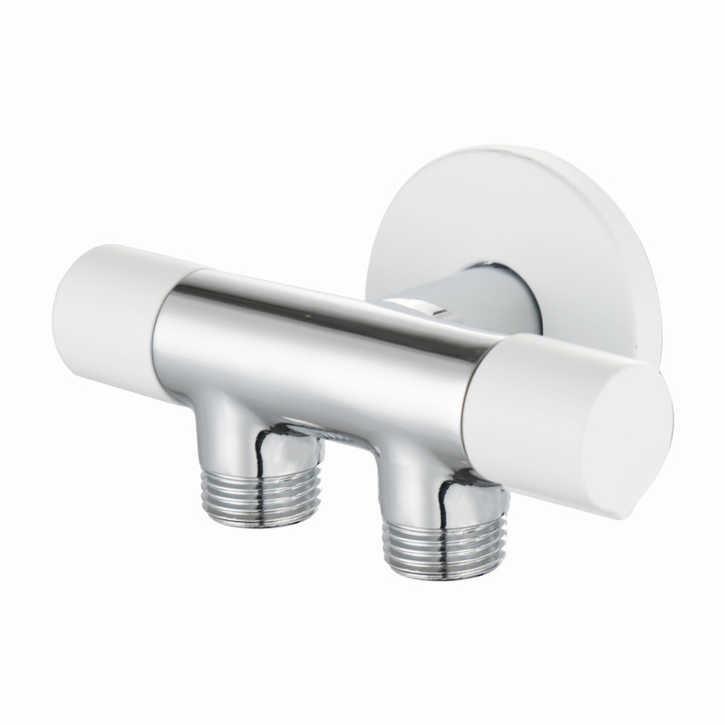 Valve d'angle de douche en laiton à double commande